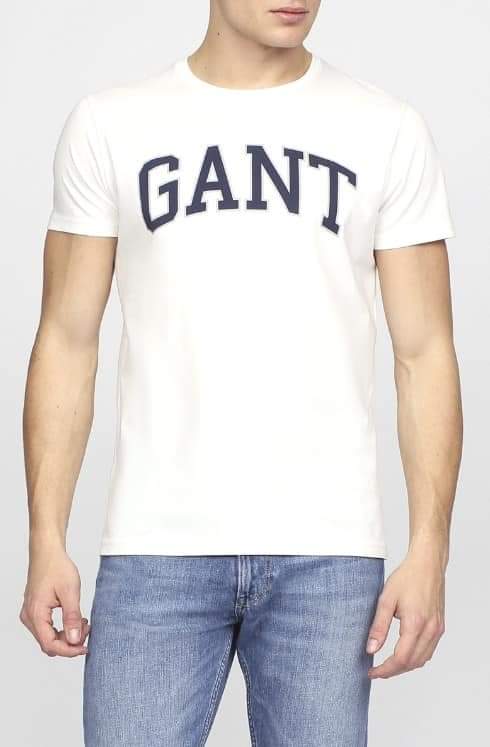 Gant Logo tshirt חולצת טישרט המותג גאנט לבן
